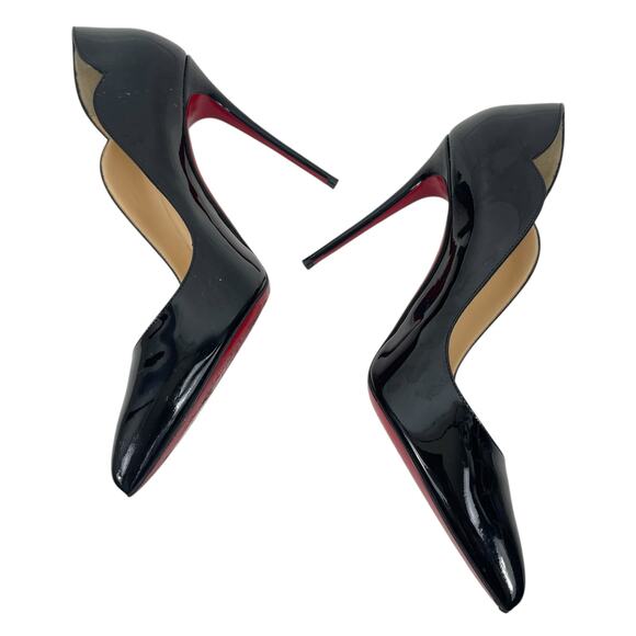 Christian Louboutin Hot Chick 100 Patent Leather Pump Black Size 38.5 - Picture 9 of 13